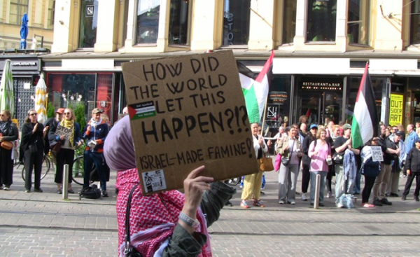 Protesters in Helsinki demand stopping Gaza genocide, famine